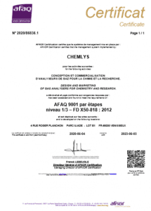 Etape 1/3 ISO 9001 Chemlys